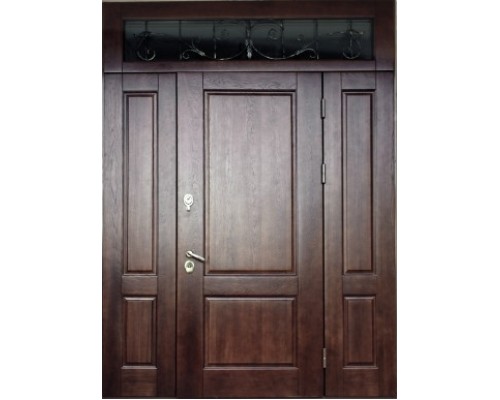 Дверь входная со стеклопакетом и ковкой ВФСКД 062
